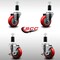 Service Caster 3.5'' SS Red Poly Wheel Swivel 1-3/8'' Expanding Stem Caster Set 2 Brakes, 4PK SCC-SSEX20S3514-PPUB-RED-2-TLB-2-138 - alternate 2